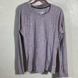 Smartwool Heather Purple Longsleeve Merino Wool Base Layer Long Underwear Large